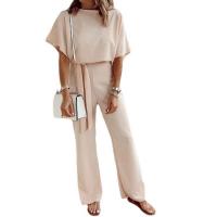 Polyester & Cotton Long Jumpsuit & loose plain dyed Solid PC
