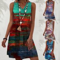 Polyester One-piece Dress & loose printed PC