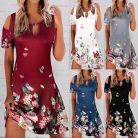 Polyester One-piece Dress & loose printed floral PC
