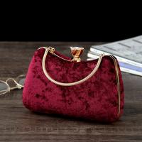 Velour hard-surface Clutch Bag with rhinestone PC