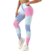 Chemical Fiber Quick Dry & High Waist Women Yoga Pants lift the hip & skinny Tie-dye Solid PC