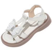 Microfiber PU Synthetic Leather & Rubber velcro Girl Sandals & breathable iron-on Pair
