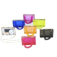 Acrylic Jelly Bag & Box Bag Clutch Bag with chain Metal Solid PC