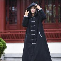 Cotton long style & With Siamese Cap Women Parkas thermal Linen Solid : PC