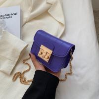 PU Leather Box Bag Crossbody Bag with chain & soft surface crocodile grain PC