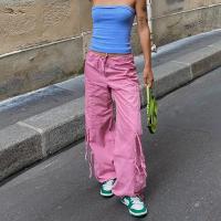 Poliéster Pantalones Largos Mujer, labor de retazos, Sólido, rosado,  trozo
