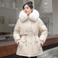 Cotton Waist-controlled & With Siamese Cap & Plus Size Women Parkas & thermal Solid PC