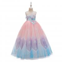 Polyester Ball Gown Girl One-piece Dress embroidered floral PC