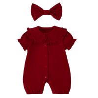 Katoen Baby Jumpsuit haarring & Teddy meer kleuren naar keuze Instellen