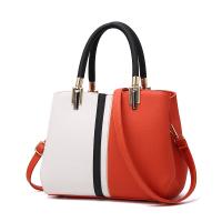 PU Leather Handbag contrast color & large capacity & soft surface & attached with hanging strap Colour Matching PC