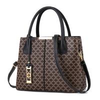 PU Leather Handbag large capacity & soft surface & attached with hanging strap Polyester Cotton geometric PC