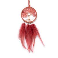 Gemstone Chips & Velveteen & Feather & Iron & Plastic Creative Dream Catcher Hanging Ornaments for Automobile handmade PC