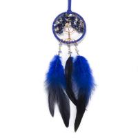 Gemstone Chips & Feather Dream Catcher Hanging Ornaments for Automobile handmade PC