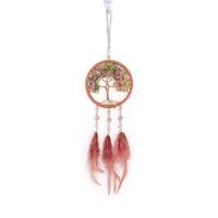 Gemstone Chips & Feather & Iron Creative Dream Catcher Hanging Ornaments for Automobile handmade PC