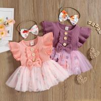 Baumwolle Crawling Baby Anzug, Crawling Baby Anzug & Haarband, Gedruckt, mehr Farben zur Auswahl,  Stück