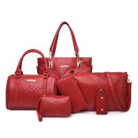 PU Leather Bag Suit large capacity & attached with hanging strap Solid Set