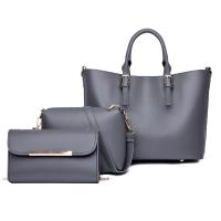PU Leather Bag Suit large capacity & attached with hanging strap & three piece Solid Set