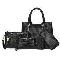 PU Leather Bag Suit large capacity & attached with hanging strap Solid Set