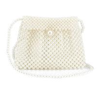Plastic Pearl Easy Matching Crossbody Bag Solid white PC