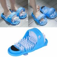 Plastic Feet Massage Slippers & massage blue PC