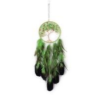 Gemstone Chips & Copper Wire & Feather & Plastic Creative Dream Catcher Hanging Ornaments for home decoration handmade PC