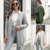 Acrylic Women Long Cardigan & loose knitted Solid PC