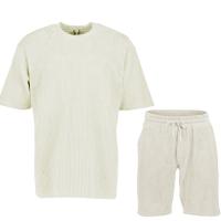 Polyamide & Nylon Men Casual Set & two piece & loose short pants & top striped Set
