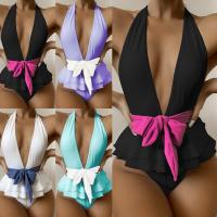 Polyamide One-piece Swimsuit deep V & backless Solid PC