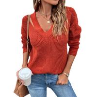 Polyester Women Sweater & loose Acrylic knitted Solid PC