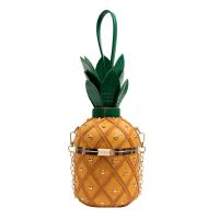 PU Leather Handbag soft surface & attached with hanging strap pineapple PC