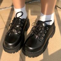 Cuir fendu Chaussures décontractées pour femmes Solide Noir Paire