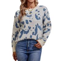 Acrylic Women Sweater & loose Nylon knitted animal prints PC