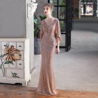 Sequin & Polyester Slim & Plus Size & Mermaid Long Evening Dress embroidered Others PC