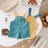 Cotton Baby Bib Pants contrast color & loose & unisex plain dyed Solid PC