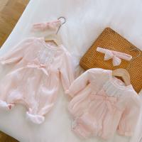 Coton Combinaison de bébé teint nature Solide Rose pièce