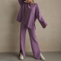 Tricoté Ensemble occasionnel de femmes Pantalon long & Pull Solide plus de couleurs pour le choix : Ensemble
