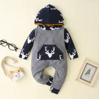 Cotton Slim Crawling Baby Suit patchwork gray PC
