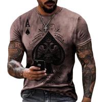 Chemische vezel Mannen korte mouw T-shirt Afgedrukt gemengd patroon meer kleuren naar keuze stuk