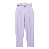 Polyester High Waist Women Suit Trousers & with belt Solid PC