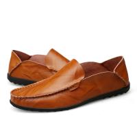Leather Men Moccasin Gommino & anti-skidding & breathable Solid Pair