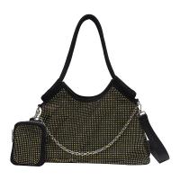Polyester Shoulder Bag large capacity & soft surface & with rhinestone PC
