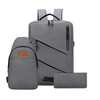 Oxford Multifunction Backpack large capacity & soft surface & three piece Solid Set