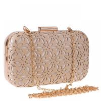 PU Leather hard-surface Clutch Bag with chain & hollow PC