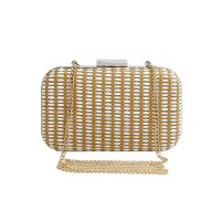 Straw hard-surface Woven Shoulder Bag with chain PC
