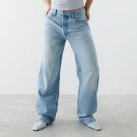 Cotton Wide Leg Trousers & High Waist Women Jeans patchwork blue PC