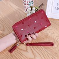 Synthetic Leather Wallet large capacity & soft surface heart pattern PC