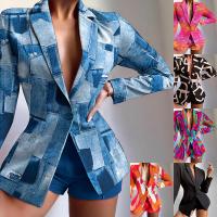 Polyester Women Casual Set & two piece short pants & top printed geometric Set