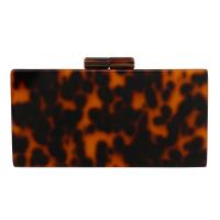 Acrylic Clutch Bag with chain leopard mixed colors PC