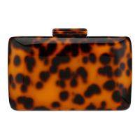 Acrylic Clutch Bag with chain leopard mixed colors PC