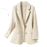 Polyester Women Suit Coat & loose Solid beige PC